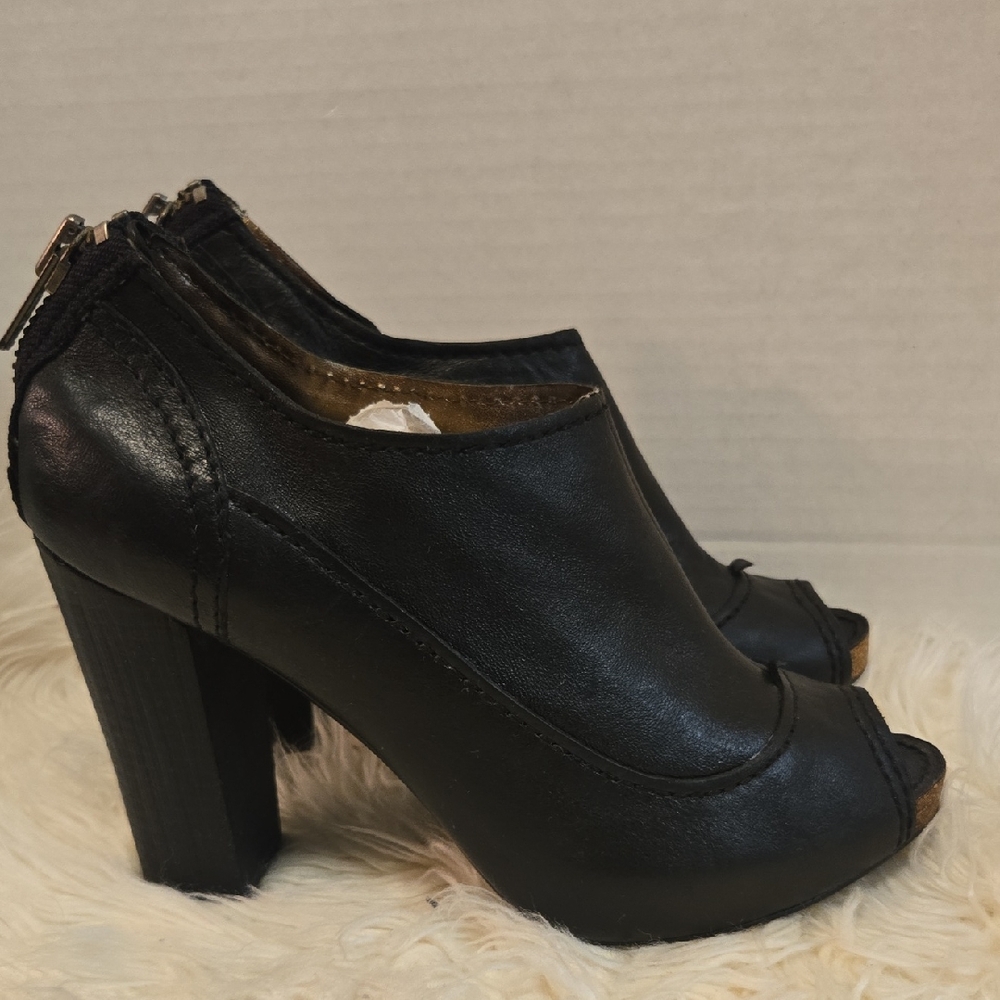 Black Peep-Toe Heels